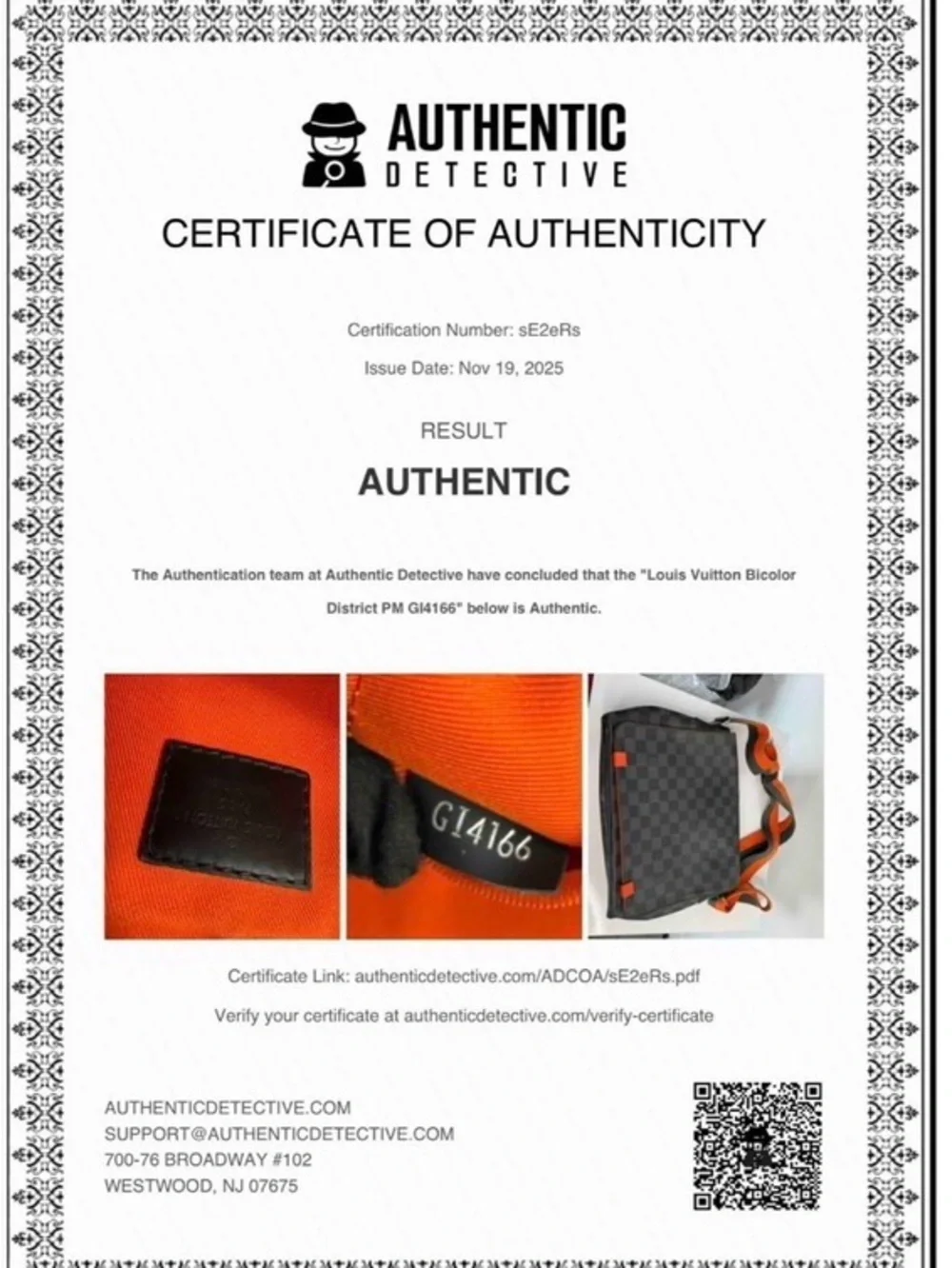 Louis Vuitton Damier Graphite District PM Messenger Bag – Orange Authentic